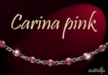 Carina pink - náramek zlacený